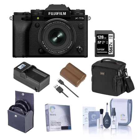 Fujifilm X-T5 Camera, Black with XF 16-50mm f/2.8-4.8 R Lens and Essentials Kit