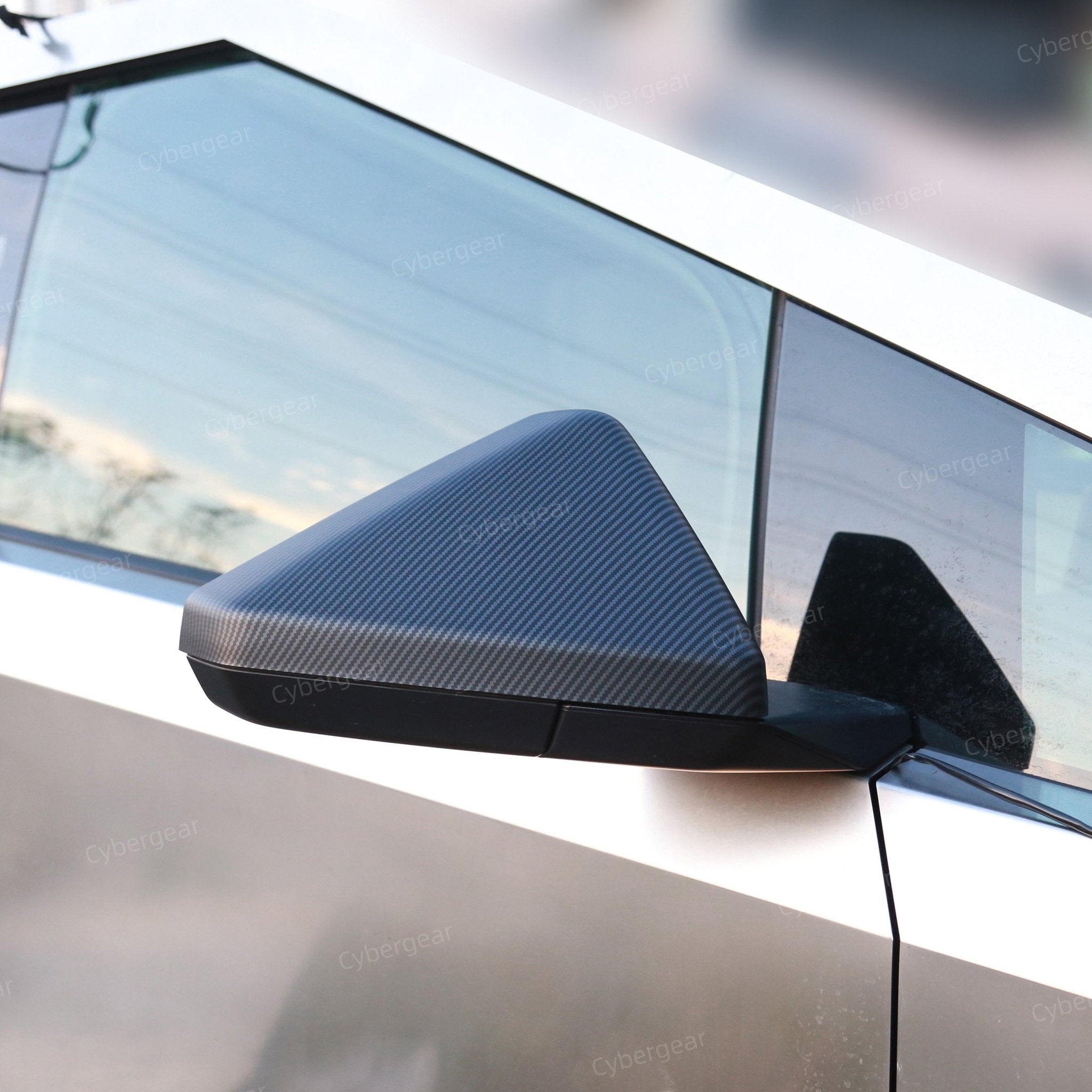 [Carbon Fiber Pattern ABS] Texture Side Mirror Cap Rearview Protective Cover For Cybertruck (2 Pcs))